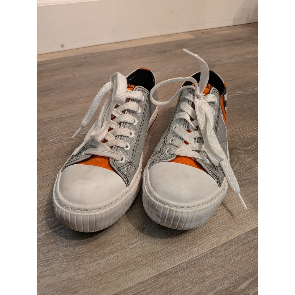 Cincinnati Bengals Women's Silver Glitter Low Top Sneakers Size 9 NFL Fan Gear